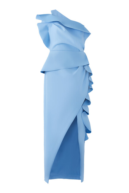 Sculpted Draped Neoprene Gown